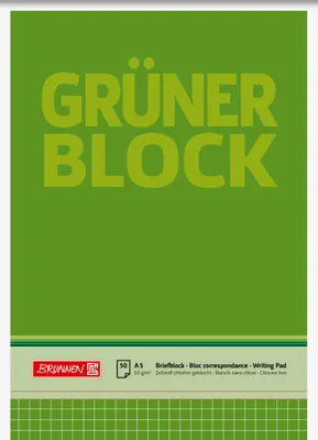 Obrázok produktu pre BRUNNEN 1052438 Blok "Zelený blok" A5 šachovnicový