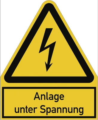 Produktbild von Dreifke® Anlage unter Spannung ISO 7010, Kombischild, Alu, 200x244 mm