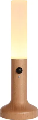 Obrázek produktu pro Inteligentní noční světlo s pohybovým senzorem Stolní lampa z masivního dřeva Nástěnná lampa Dobíjecí LED okolní světlo Vnitřní senzorové světlo Teplé bílé světlo s držákem na stěnu