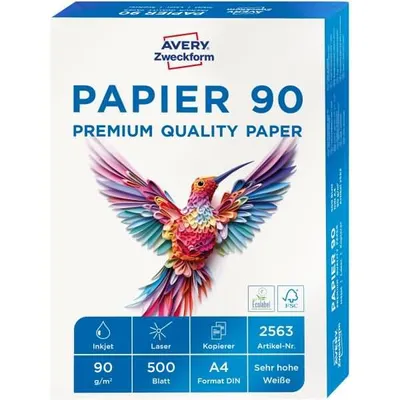 Produktbild von Avery Format Papier A4 90 g/m² 500 Sheets, 210 x 297 mm