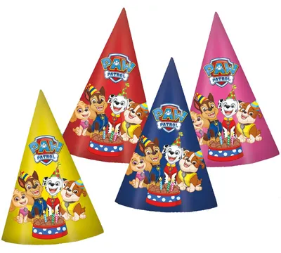 6 Partyhüte Paw Patrol, 15 cm, für Kindergeburtstag