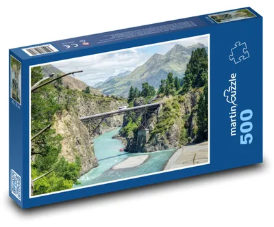 Produktbild von Puzzle 500 Brücke über Fluss in den Bergen - martinpuzzle