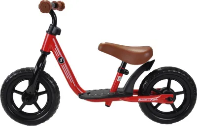 Produktbild von Bandits & Angels Metall-Laufrad Starter Rot mit Trittbrett ab 2 Jahren – rotes Laufrad – verstellbarer Sattel 29 bis 39 cm – für Jungen und Mädchen – niedriger Einstieg mit Trittbrett