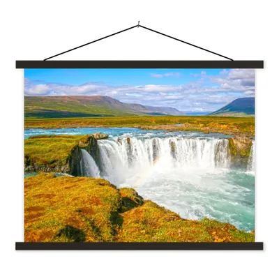 Produktbild von MuchoWow® Textilposter Wasserfall - Wasser - Natur 40x30 cm mit schwarzem Rahmen - Dekorationen