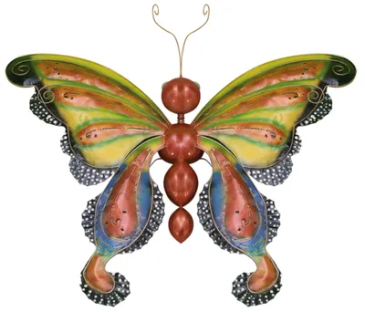 Produktbild von Schmetterling aus Metall – handgefertigt, Grün-Blau, 50–80 cm, Grösse:ca. 80 cm