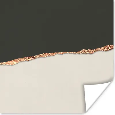 Produktbild von MuchoWow® Poster Schwarz - Grau - Gold - Luxus 30x30 cm - Wandposter - Printing