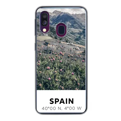 Produktbild von MuchoWow® Handyhülle Schutzhülle Hülle für Samsung Galaxy A40 Spanien - Berge - Blumen Silikon Softcase Handy Hülle - Handy-Tasche