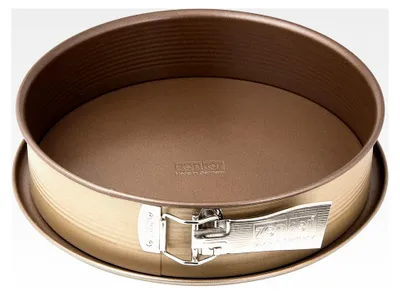 Produktbild von Springform Ø 28 cm MOJAVE GOLD, Backform mit Flachboden und Auslaufschutz aus Stahlblech, runde Kuchenform mit keramisch verstärkter Antihaftbeschichtung (Farbe: Mahagoni/Gold), Menge: 1 Stück