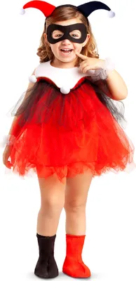 Obrázok produktu pre Bláznivý harlekýn detský kostým na Halloween čierno-červeno-biely - 80/92 (1-2