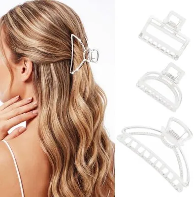 Produktbild von Goldene Metall-Haarklammern, Mini-Haarspangen und Haarschmuck für Damen (Silber)