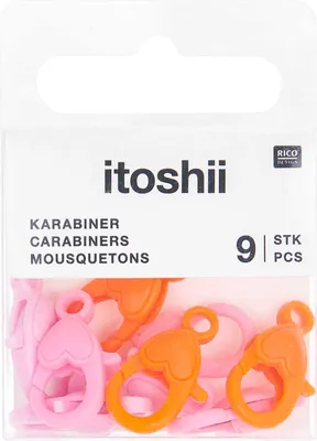 Image de Rico Design itoshii Set de mousquetons rose mixte 9 pièces 12 mm de large 22 mm de long