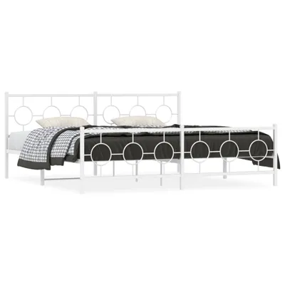 Obrázok produktu pre vidaXL Posteľný rošt s čelom a nohami kovový biely 193x203 cm