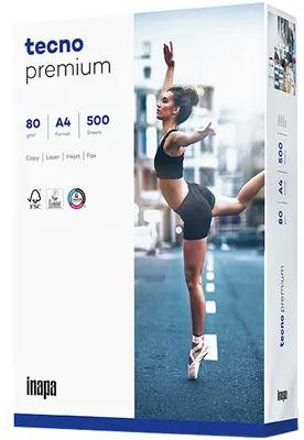 Obrázok produktu pre inapa 2100011497 Kopírovací papier tecno® premium - A4, 80 g/m2, biely, 500 listov