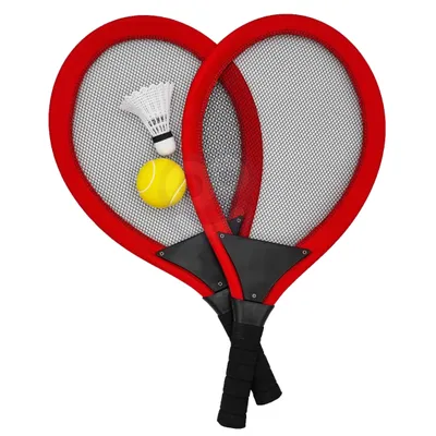 Zdjęcie produktu dla WOOPIE Duże Rakietki do Tenisa Badminton dla Dzieci Zestaw + Piłka Lotka