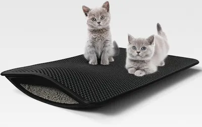 Produktbild von Katzenklo Matte 61x38cm ideal als Unterleger – Katzenstreu Matte kratzfest & leicht zu reinigen
