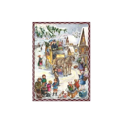 Image de Calendrier de l'Avent « Nostalgie » : calèche – Motifs de Noël avec des chevaux