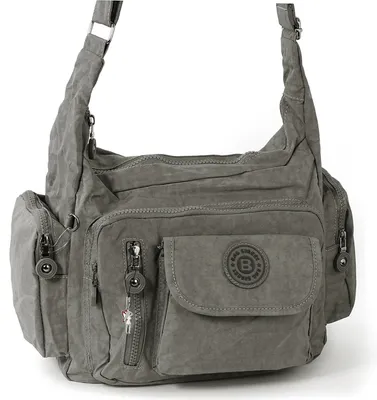 Zdjęcie produktu dla Torba Street nylonowa torebka damska szara 30x15x22 OTJ204K