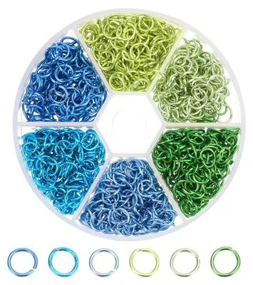 6 mm offene Sprungringe aus Aluminium, 6 Farben, für Schmuck