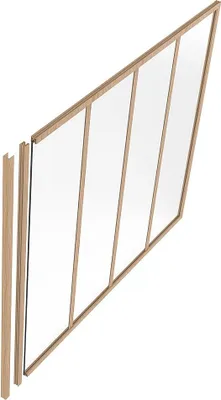 Produktbild von Abschlusspfosten für verglaste Wand aus pulverbeschichtetem Aluminium - H 130 cm - Natürliches Licht - BAYVIEW