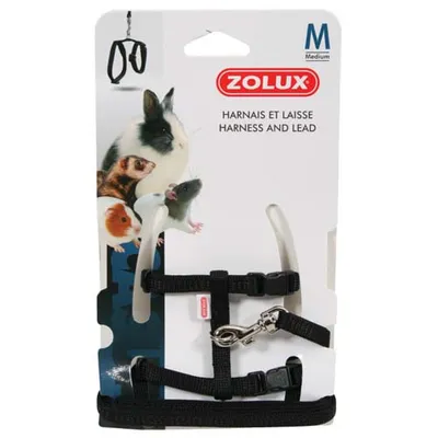 Obrázok produktu pre ZOLUX postroj s vodítkom M čierny pre hlodavce, Z207105