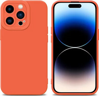 Produktbild von Cadorabo Hülle für Apple iPhone 14 PRO Schutz Hülle in Orange TPU Silikon Etui Case Handyhülle