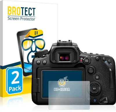 Produktbild von 2x Für Canon EOS 90D Schutzfolie BROTECT Displayschutz Display Schutz Folie Klar Transparent