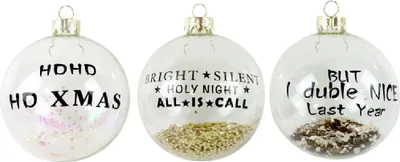 Produktbild von Hoff INTERIEUR 2169 Glaskugeln "GLITZER" ca. ø8cm 3er-Set mit verschiedenem Nachbildung Baumschmuck