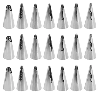 21 Edelstahl Spritztüllen Set Kuchen Dekoration Backen