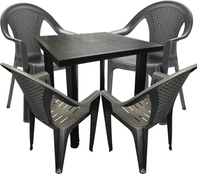 Produktbild von Bistro Sitzgarnitur Bistrogarnitur Gartenmöbel Outdoormöbel 5tlg Anthrazit