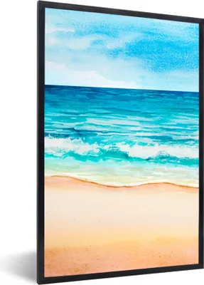 Produktbild von MuchoWow® MuchoWow® Gerahmtes Poster Strand - Golf - Meer 40x60 cm - Poster mit zchwarzem Bilderrahmen - Papierdruck - Wandbilder
