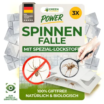 Produktbild von Spinnen Klebefalle mit Spezial-Lockstoff – 3x Fallen – Spinnen bekämpfen, Spinnen Falle, Mittel gegen Spinnen, Alternative zu Spinnen Pheromonfallen