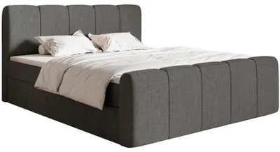 Produktbild von Selsey Cloudy II - Boxspringbett 160x200 cm, mit Bettkästen und Topper, Chenille Dunkelgrau