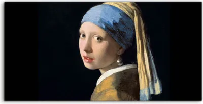 Produktbild von Coloray Acrylbild 120x60  Wandbild Acrylbilder Frau mit einem Perlenohrring Vermeer