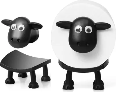 Produktbild von Black Sheep Toilettenpapierhalter-Set (2er-Pack), origineller, freistehender Spender für Badezimmerdekoration und Geschenkidee