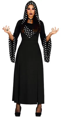 Produktbild von schwarzes Kleid mit Totenköpfen Damenkostüm Gr. L, Größe:L