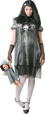 Produktbild von Horror Puppe Baby Kostüm für Damen Gr. M-L, Größe:L