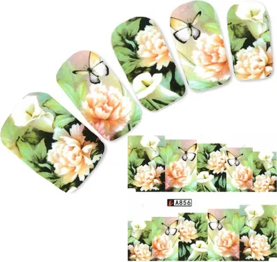 Produktbild von Tattoo Nail Blumen Rosen Bläter Aufkleber Nagel Sticker