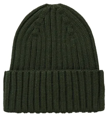 Produktbild von Name It Kinder Strickmütze Beanie Mab in Dunkelgrün mit wärmendem Umschlagrand