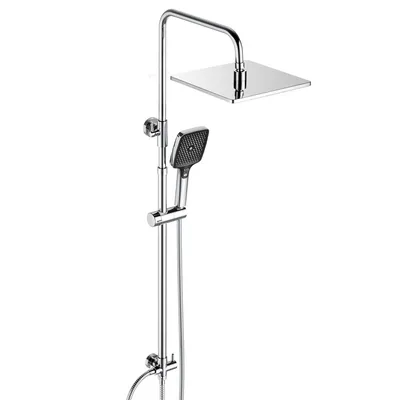 Produktbild von JOHO Edelstahl Duschsystem ohne Armatur, Regendusche Duschset Wassersparend mit Kopfbrause 20x20 cm Chrom