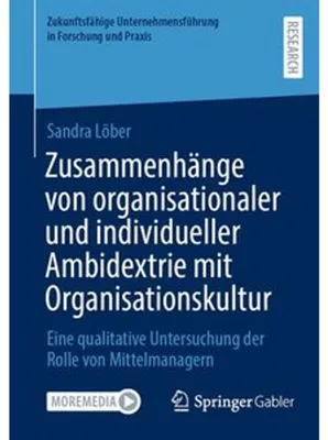 Immagine prodotto di Zusammenhänge von organisationaler und individueller Ambidextrie mit Organisationskultur