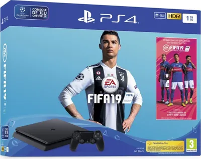 Sony PS4 Slim 1TB schwarz Playstation 4 Konsole  Bundle, inkl. FIFA 19