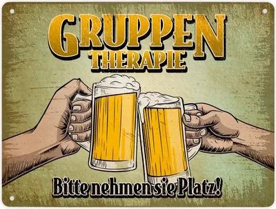 Produktbild von Gruppentherapie Bier Metallschild im trendigen Retrolook Schild Blechschild