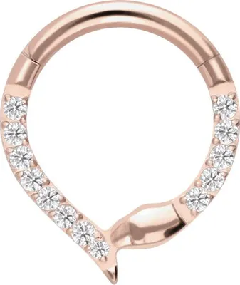 Produktbild von Ohrpiercing, Nasenpiercing, Septum Piercing Titan Segmentring Clicker KRISTALLSCHLANGE