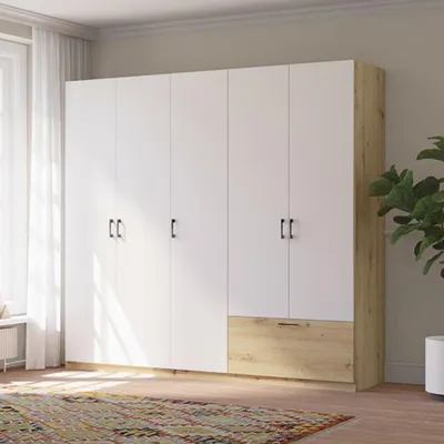 Immagine prodotto di Lezame - Guardaroba Grande, 225x210h cm Bianco, 5 Ripiani