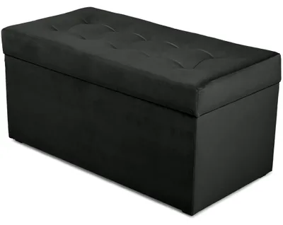 Produktbild von MG Design Polsterhocker Dunkelgrau 45x90 cm - Stauraum 100L, bis 300 kg, samtig-weich mit Schimmer, pflegeleicht, für Wohnzimmer & Flur