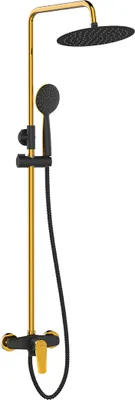 Produktbild von BADLAND Duschsäule RUBIO Duschsystem, Brausegarnitur in Schwarz-Gold