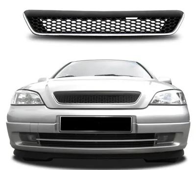 Kühlergrill Sportgrill Front Grill Waben Gitter Schwarz für Opel Astra G – Produktansicht