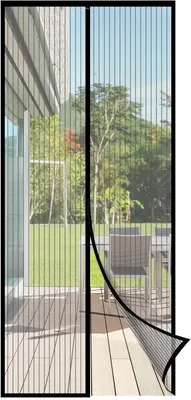 Obrázek produktu pro Magnetická síťka proti hmyzu pro balkonové dveře - magnetický závěs, rozměry 130x220 cm - silné magnety - ochrana proti hmyzu - transparentní - odolný polyester - černá barva