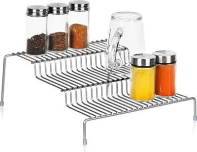 Zdjęcie produktu dla Półka kuchenna metalowa szara 3-poziomowa 28x26x11 cm