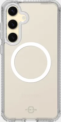 Immagine prodotto di ITSKINS Level 2 HybridMagClear R - Custodia trasparente per Samsung Galaxy S24 FE con supporto MagSafe, custodia rigida, resistente agli urti - Trasparente